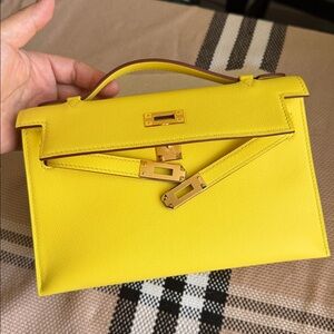 Gorgeous Yellow Genuine Leather Handbag